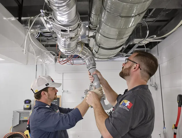 Weston Air Duct Cleaning technician performing thorough AC duct cleaning in Weston