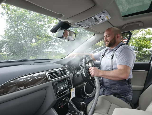 Weston Air Duct Cleaning specialist performing professional car duct cleaning in Weston
