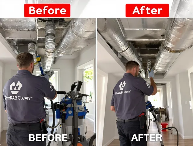 Weston Air Duct Cleaning expert performing thorough residential duct cleaning in a Weston home